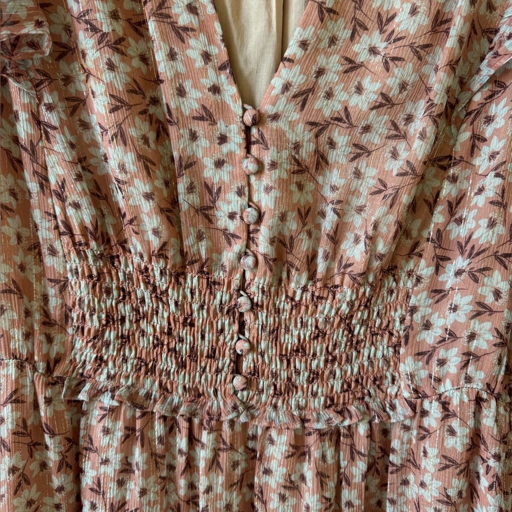 REBECCA TAYLOR Lucia V Neck Short Sleeve Silk Dress - Picture 5 of 11